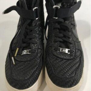 Nike AF1 High 2015 Woven 'Black' Men's Sneakers Size 9.5 Pre-Owned